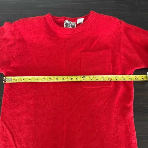 Vintage Forenza Red Sweater Size Medium Lambswool Angora Pocket Authentic - Picture 5 of 7